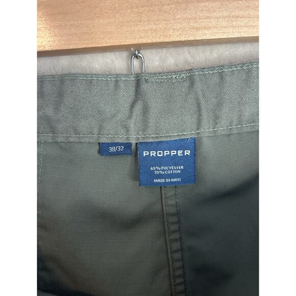 Propper Mens 38x32 Cargo Pants Green Tatical Ripstop Elastic Waist Workwear Duty - Picture 3 of 5